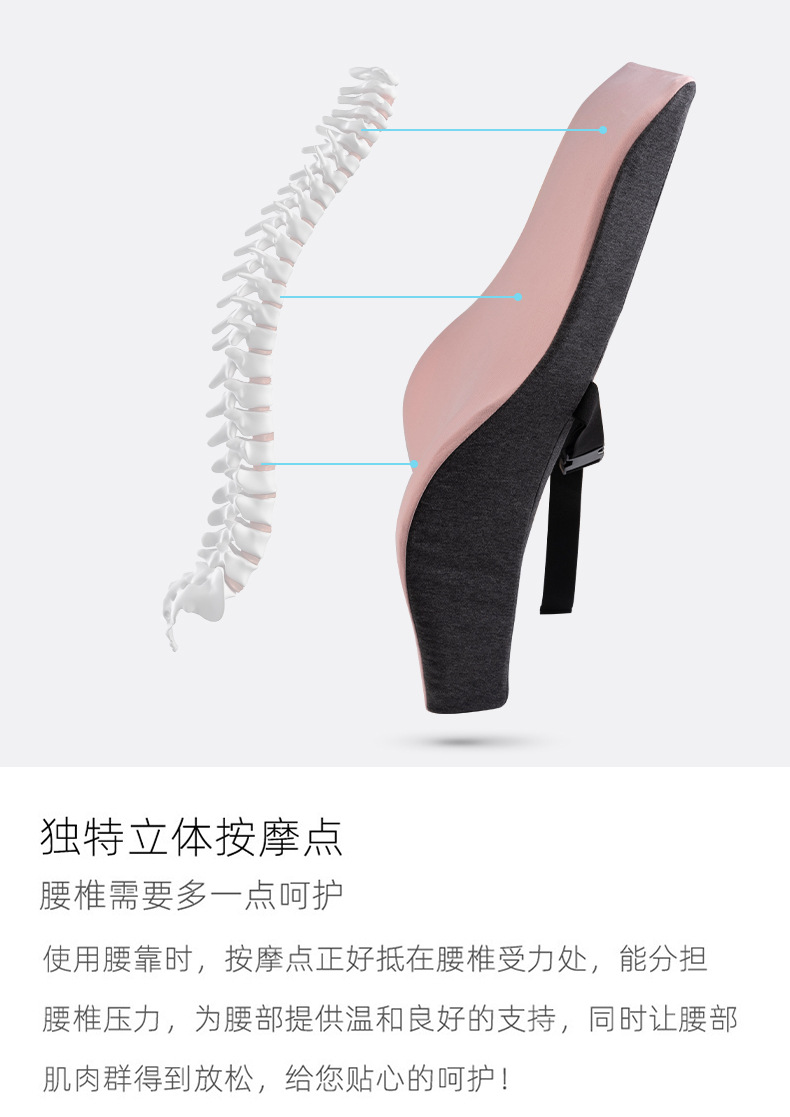 Memory Foam Lumbar Pillow Office Lumbar Cushion Waist Pad Seat Back Cushion Car Cushion Cushion Student Chair Cushion