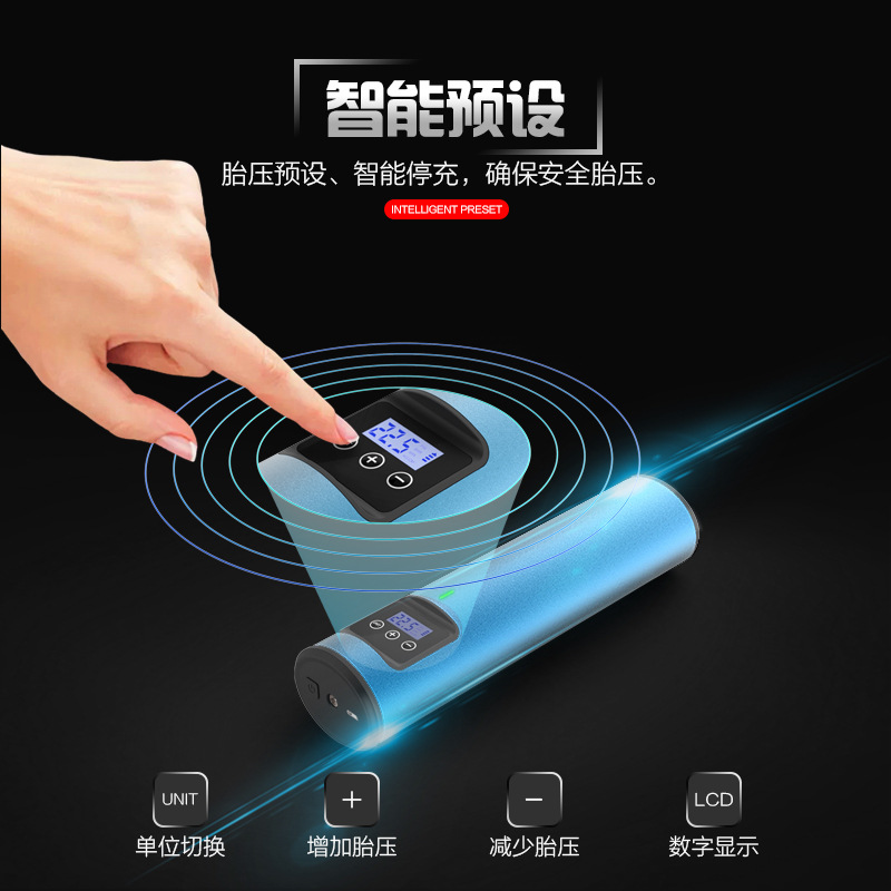 Factory Direct Sales Smart Wireless Air Pump Mini Convenient Bike Automobile Inflator Electric Blast Pump Cross Border