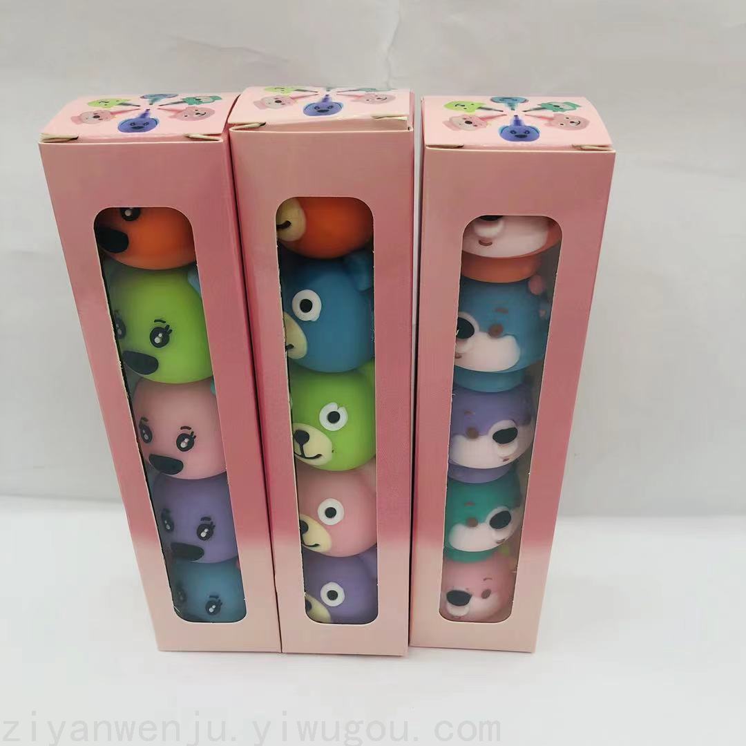 Korean Silicone Bear Building Blocks Assembled Fluorescent Pen Puppy Cow Jenga Highlighter Key Mark