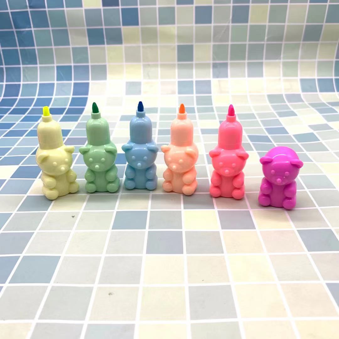 Korean Cute Bear Building Blocks Assembled Fluorescent Pen Cartoon Key Marker Jenga Highlighter Hand Account Pen Batch Korean Cute Bear Building Blocks Assembled Fluorescent Pen Cartoon Key Marker Jenga Highlighter Hand Account Pen Batch