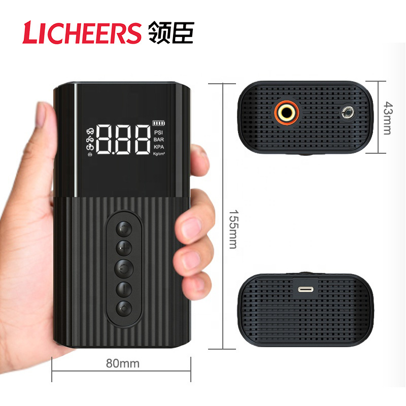 LENCHERN Portable Mini Air Pump Multifunctional Vehicle Digital Display Inflator Tire Pressure Monitoring Tire Tire Pump
