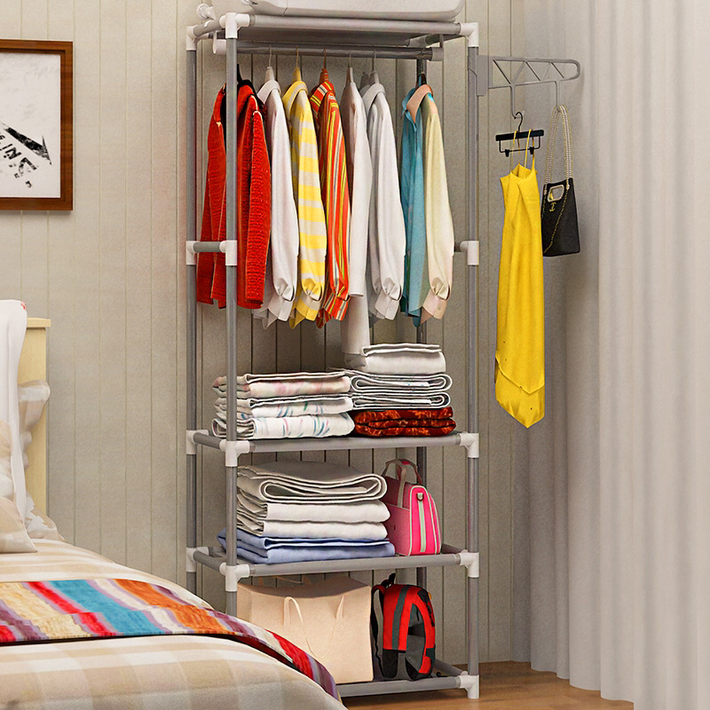 Clothes Hanger Household Indoor Single Rod Bedroom Clothes Hanger Floor Super Load-Bearing Room Nordic Thickened Triangle Coat Rack