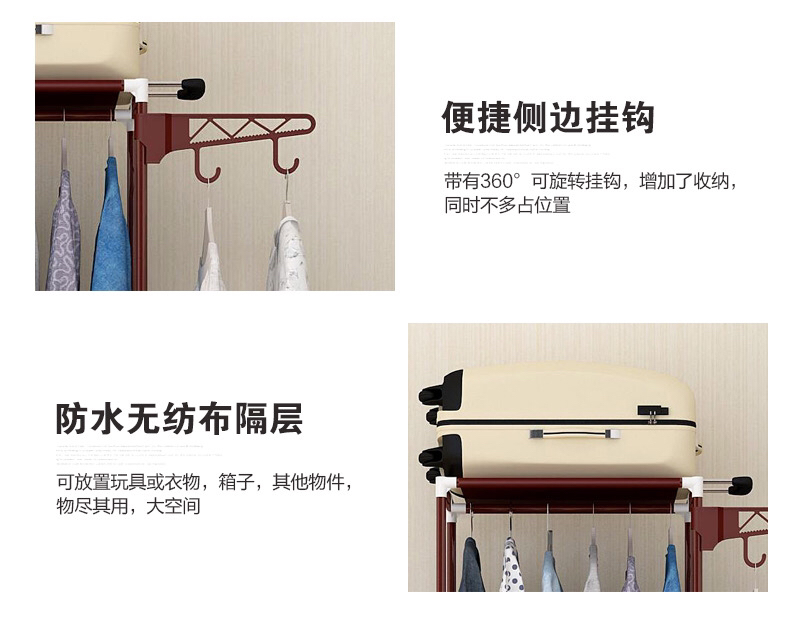 Clothes Hanger Household Indoor Single Rod Bedroom Clothes Hanger Floor Super Load-Bearing Room Nordic Thickened Triangle Coat Rack