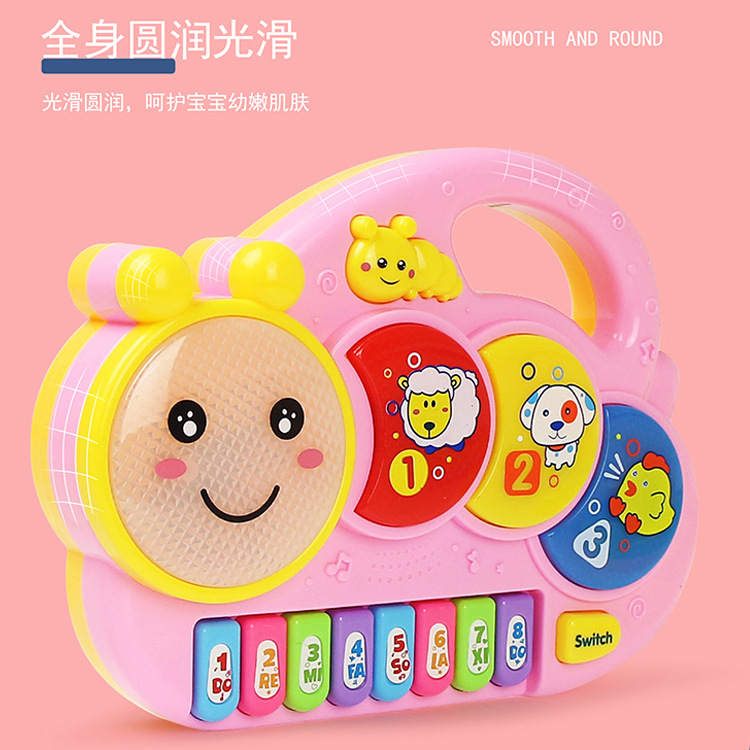 Music Sound and Light Electronic Keyboard Children&#039;s Enlightening Early Education Animal English Version Portable Electronic Keyboard Toys Cross-Border