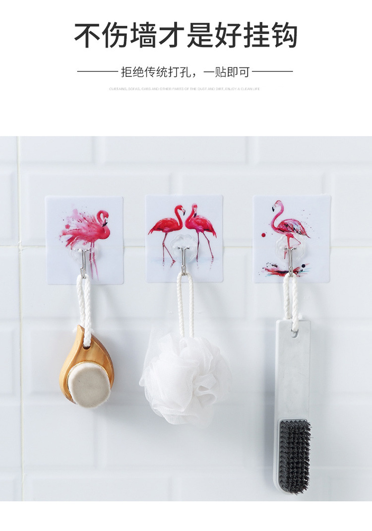 Household Kitchen Cartoon bearing non-trace door After hanging clothes hooks super glue 8 sets of non-punch Household Kitchen Cartoon bearing non-trace door After hanging clothes hooks super glue 8 sets of non-punch