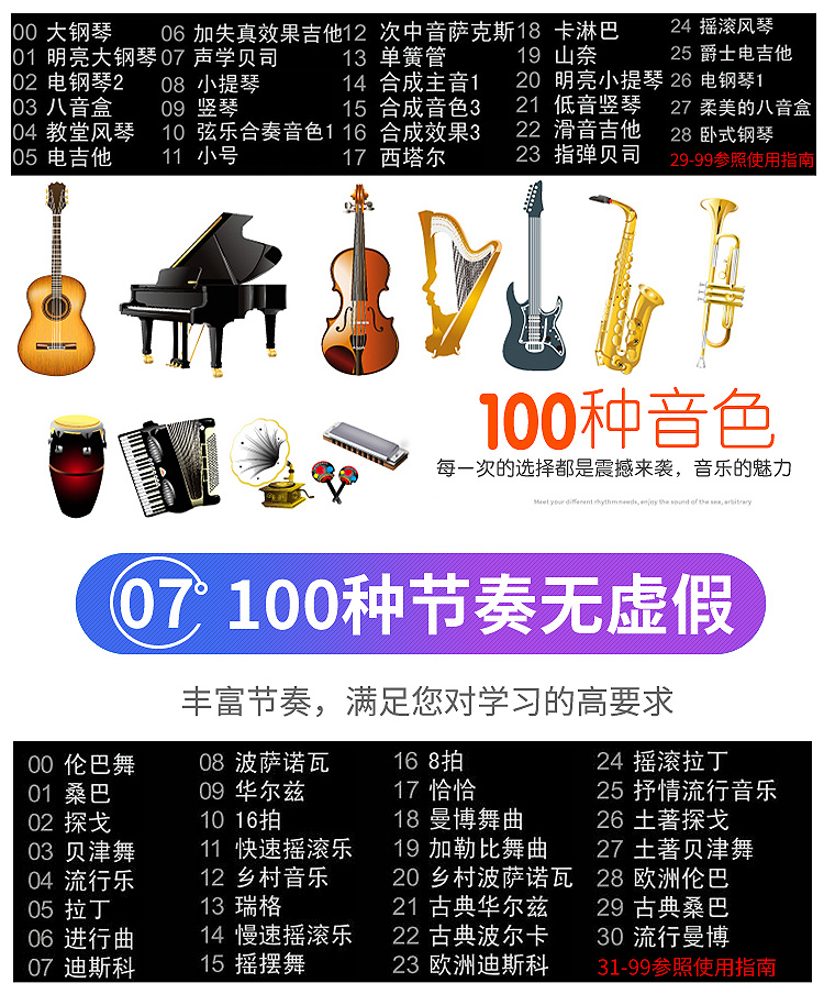 Electronic Keyboard Children's Toys Multi-Functional Early Education Educational Beginner 61 Keys with Microphone Baby Girl Piano