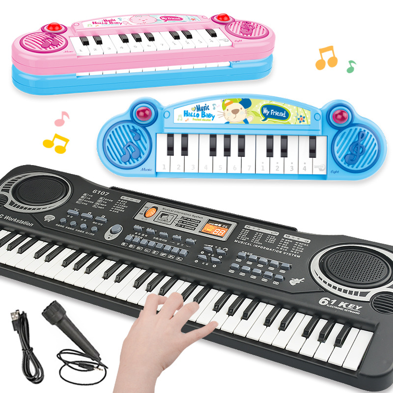Children&#039;s Early Childhood Education Cartoon Animal Electronic Keyboard Mini Simulation Piano with Microphone Baby Musical Instrument Toys Wholesale