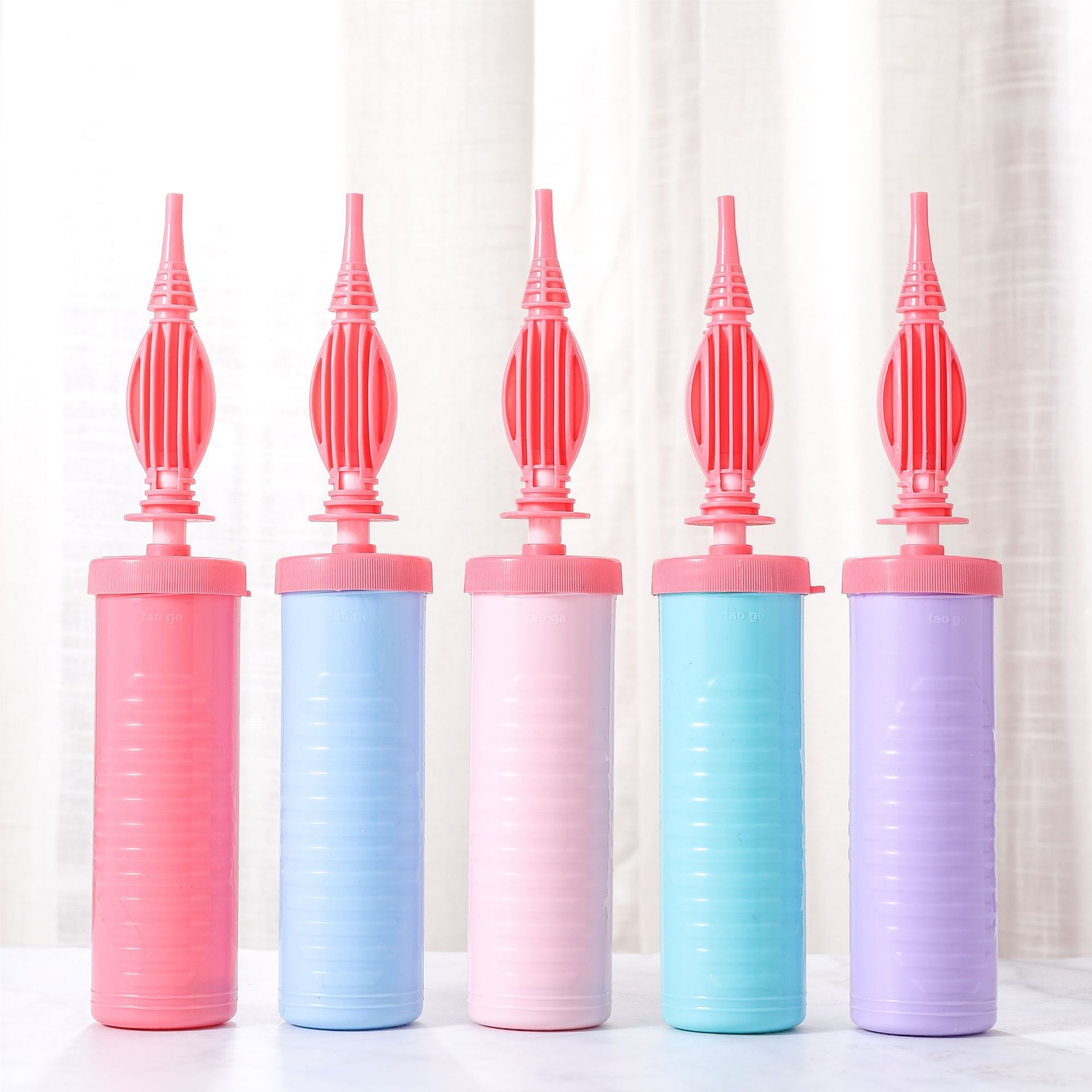 Inflator Tire Pump Inflator Balloon Hand Push Charging Cylinder Inflator Manual Plastic Pump Tire Pump Inflator Portable Bevel Balloon Pump Tire Pump Inflator