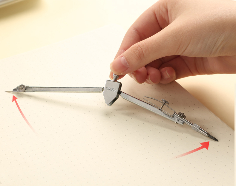 Deli Metal Compass 8601 Stationery Office Supplies Professional Design Drawing Compass Student Compasses with Pencil Refill