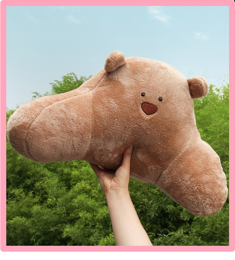 Automotive Headrest Car Neck Pillow Female Creative Cartoon Cute Plush Pillow Car Seat Bear Back Cushion Throw Pillow