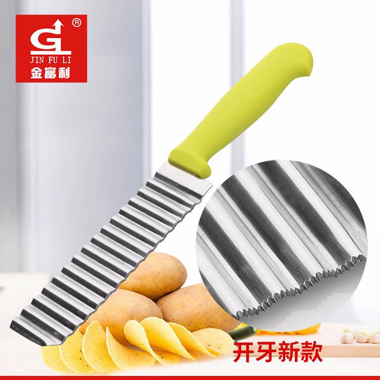 French Stainless Steel Striped Knife Potato Corrugated Shredder Household Creative French Fries Flower Cutter Whole