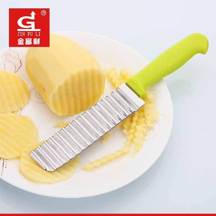 French Stainless Steel Striped Knife Potato Corrugated Shredder Household Creative French Fries Flower Cutter Whole