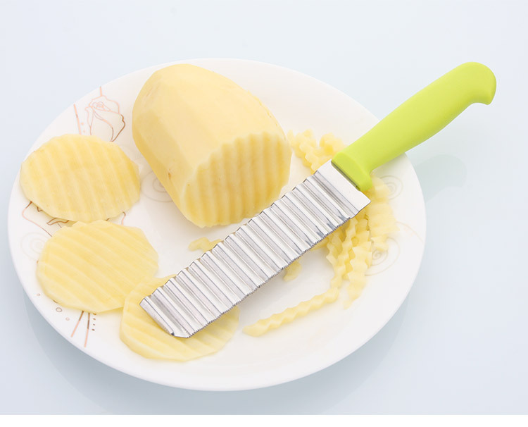 French Stainless Steel Striped Knife Potato Corrugated Shredder Household Creative French Fries Flower Cutter Whole French Stainless Steel Striped Knife Potato Corrugated Shredder Household Creative French Fries Flower Cutter Whole