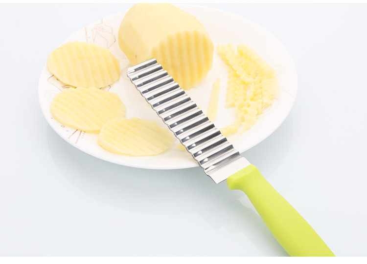 French Stainless Steel Striped Knife Potato Corrugated Shredder Household Creative French Fries Flower Cutter Whole French Stainless Steel Striped Knife Potato Corrugated Shredder Household Creative French Fries Flower Cutter Whole