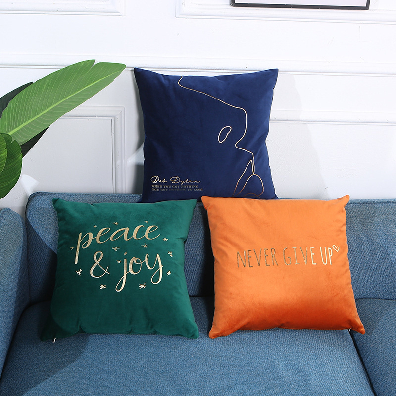 New Flannel Gilding Pillow Cover Home Bed Back Cushion Office Waist Cushion Car Seat Cushion Factory Direct Supply