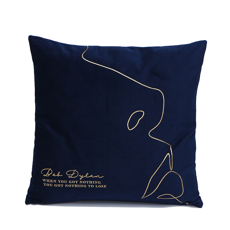 New Flannel Gilding Pillow Cover Home Bed Back Cushion Office Waist Cushion Car Seat Cushion Factory Direct Supply
