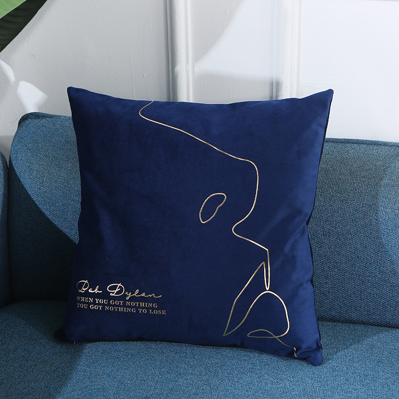 New Flannel Gilding Pillow Cover Home Bed Back Cushion Office Waist Cushion Car Seat Cushion Factory Direct Supply