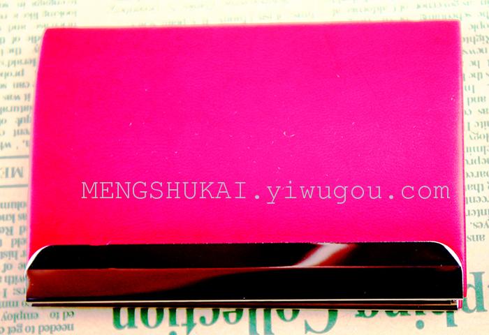 Latest high grade business gift card case card box PU color leather and metal combination Latest high grade business gift card case card box PU color leather and metal combination