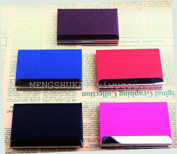 Latest high grade business gift card case card box PU color leather and metal combination Latest high grade business gift card case card box PU color leather and metal combination