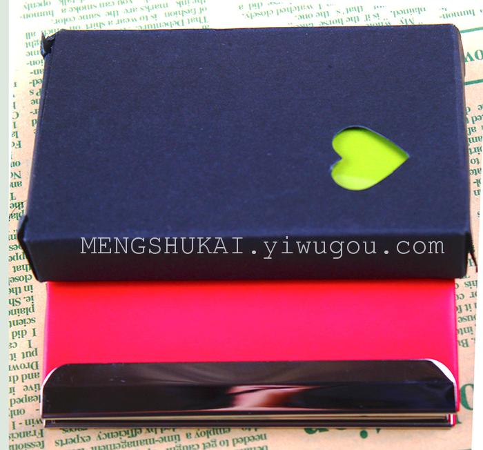 Latest high grade business gift card case card box PU color leather and metal combination Latest high grade business gift card case card box PU color leather and metal combination