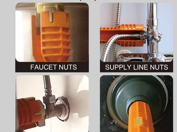Double-Headed Water Pipe Wrench/Faucet Socket Wrench Sink Screw Nut Wrench