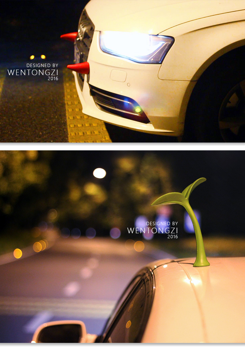 [Car Search Tool] Ask Children's Car 3D Decorative Stickers Anti-Collision Devil Horn Small Sapling Small Tentacles