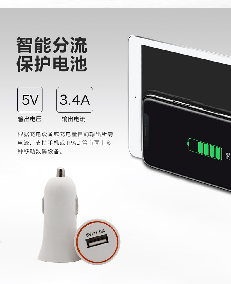 Cross-Border High-Profile Figure Small Horn Car Charger 5v2a Mini Car Charger Car Mobile Phone USB Charging Head