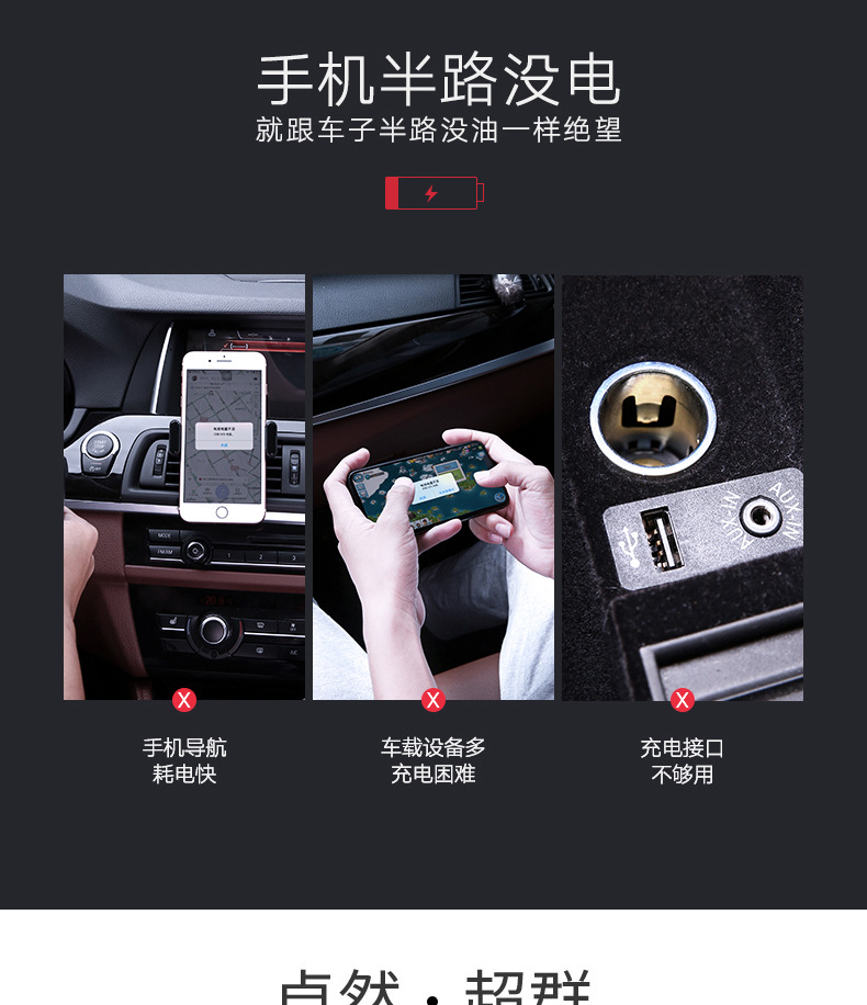 Cross-Border High-Profile Figure Small Horn Car Charger 5v2a Mini Car Charger Car Mobile Phone USB Charging Head