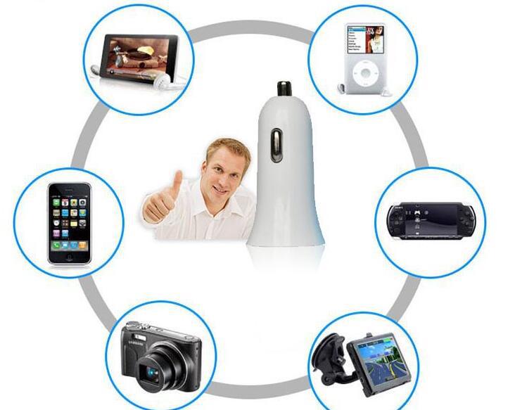 Cross-Border High-Profile Figure Small Horn Car Charger 5v2a Mini Car Charger Car Mobile Phone USB Charging Head