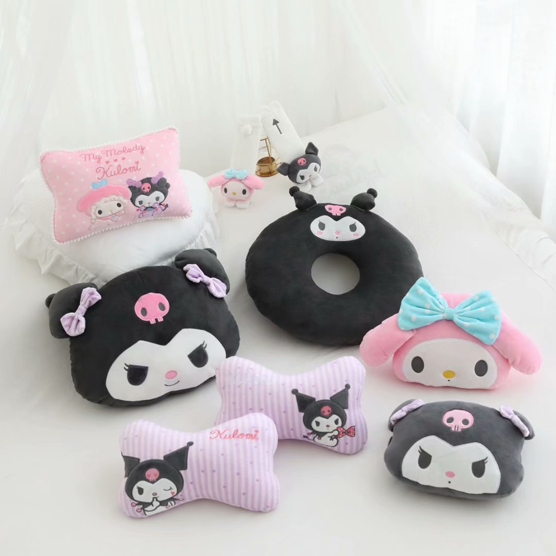 Japanese Cute Little Devil Automotive Headrest Car Seat Bone Pillow Back Cushion Throw Pillow Cushion Car Pillow Cushion