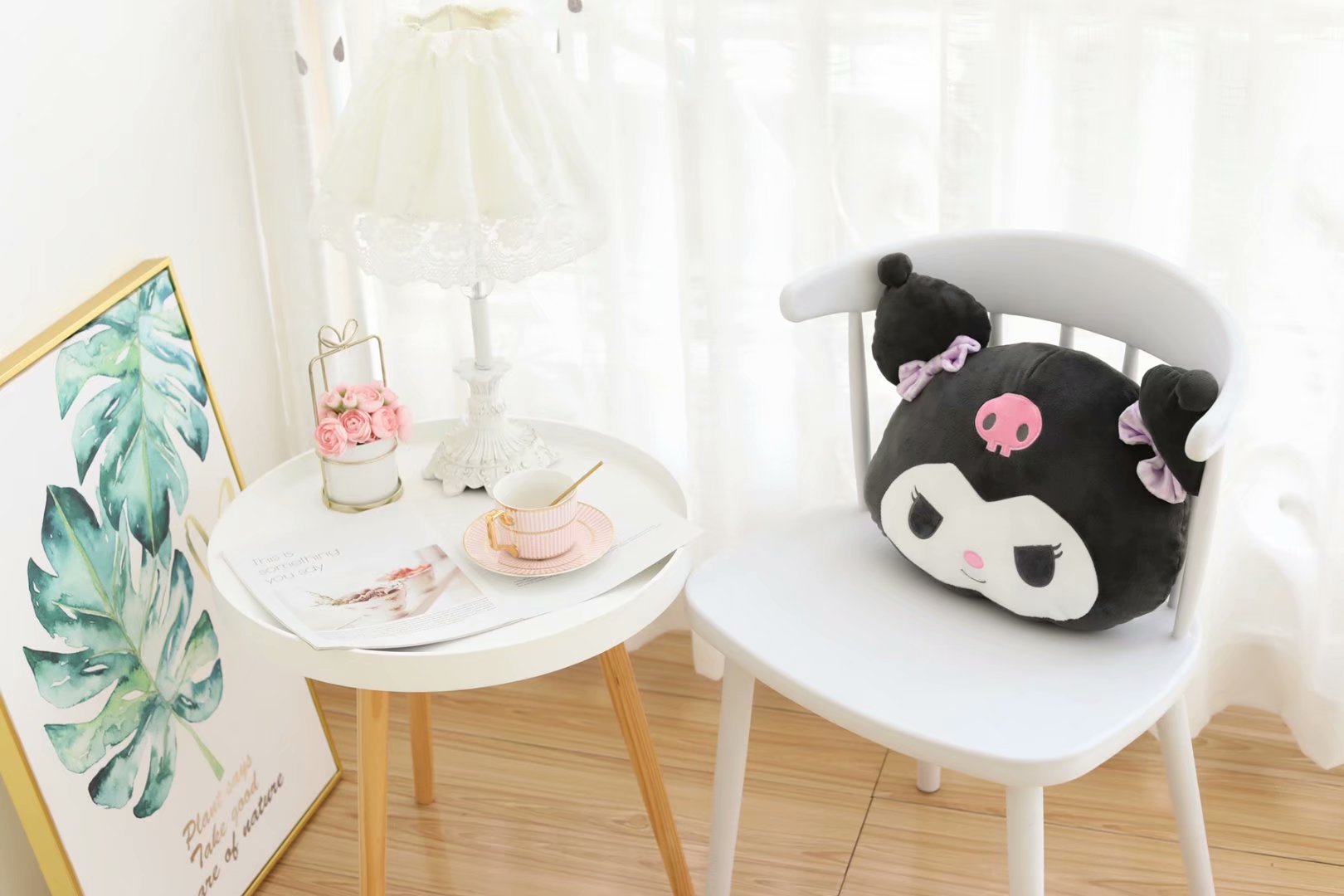 Japanese Cute Little Devil Automotive Headrest Car Seat Bone Pillow Back Cushion Throw Pillow Cushion Car Pillow Cushion