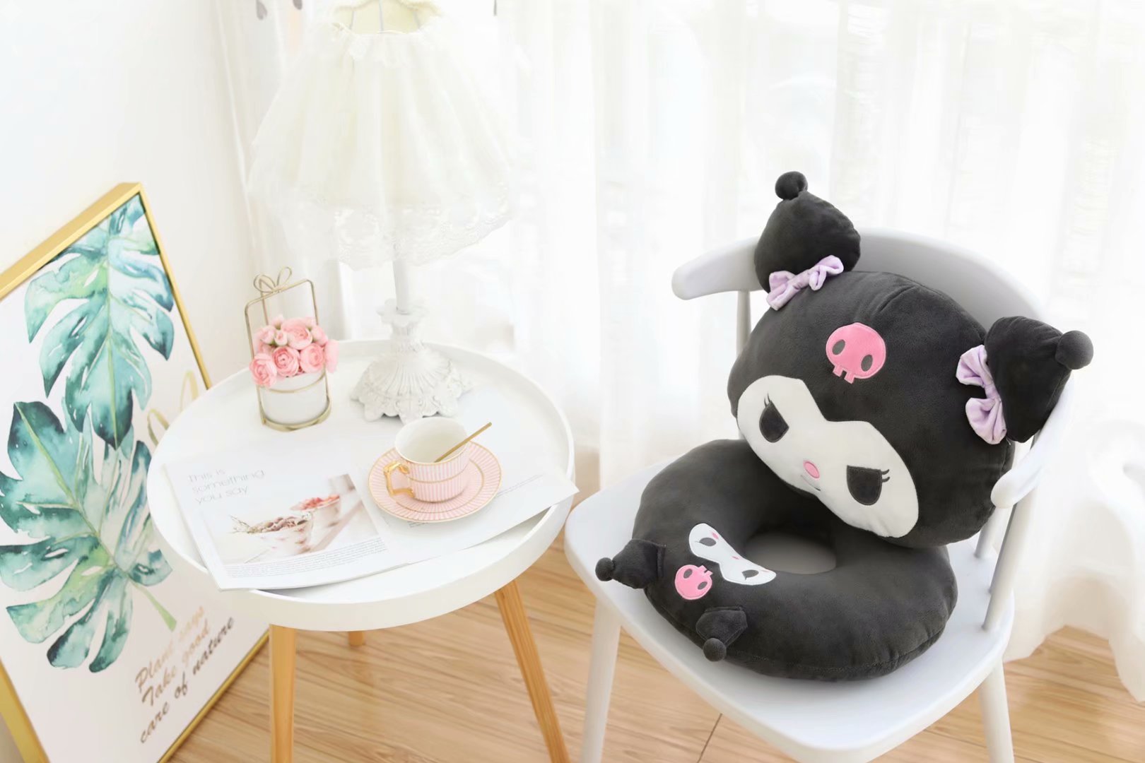 Japanese Cute Little Devil Automotive Headrest Car Seat Bone Pillow Back Cushion Throw Pillow Cushion Car Pillow Cushion
