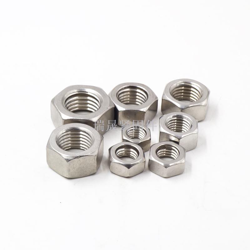 304 stainless steel hexagon nut, national standard tooth buckle, nut, American fine tooth nut, 304 screw mother