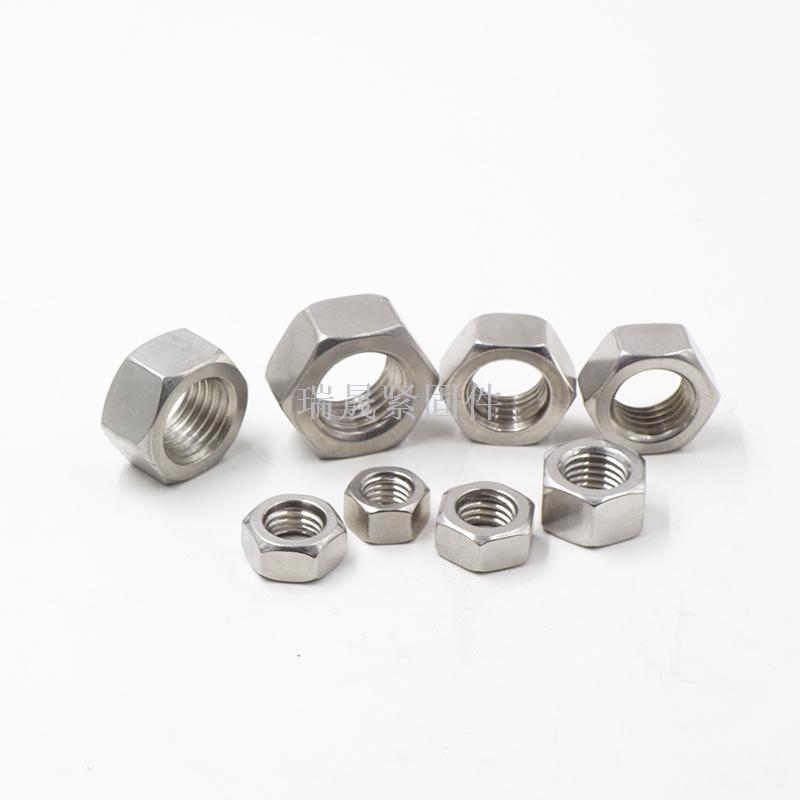 304 stainless steel hexagon nut, national standard tooth buckle, nut, American fine tooth nut, 304 screw mother