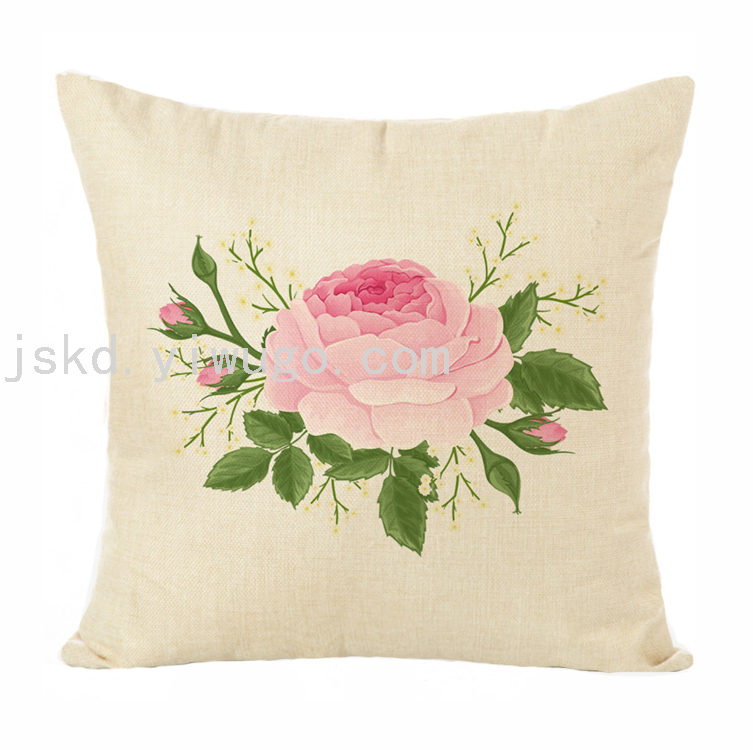 New Plain Linen Printed Pillowcase Sample Room Decoration Pillow Sofa Office Cushion Back Seat Cushion
