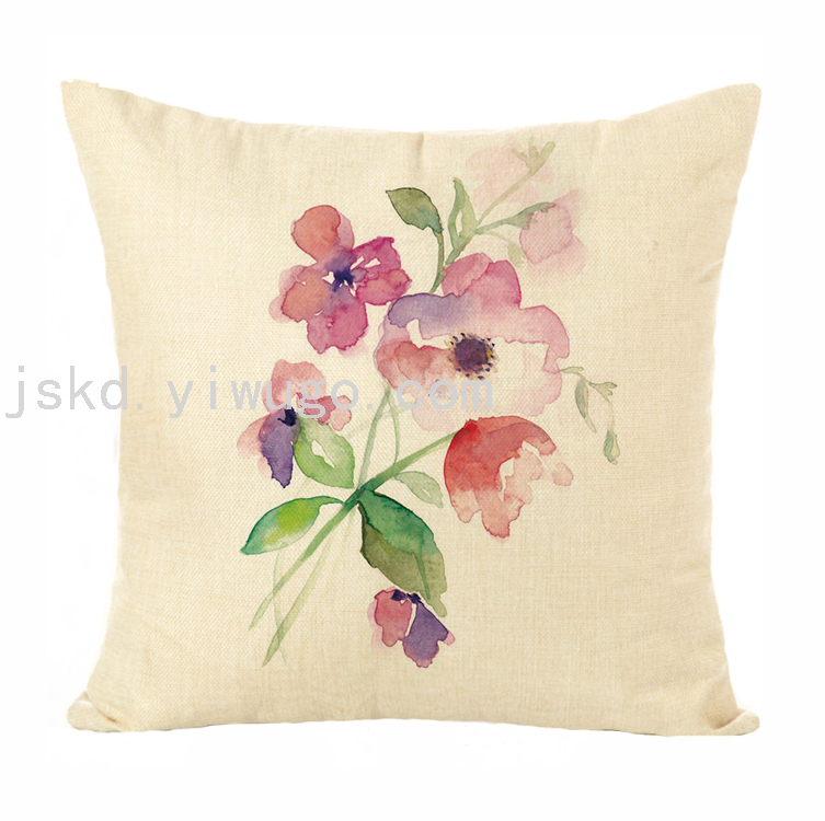 New Plain Linen Printed Pillowcase Sample Room Decoration Pillow Sofa Office Cushion Back Seat Cushion