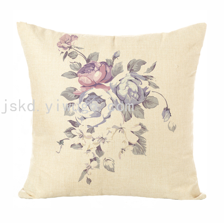New Plain Linen Printed Pillowcase Sample Room Decoration Pillow Sofa Office Cushion Back Seat Cushion