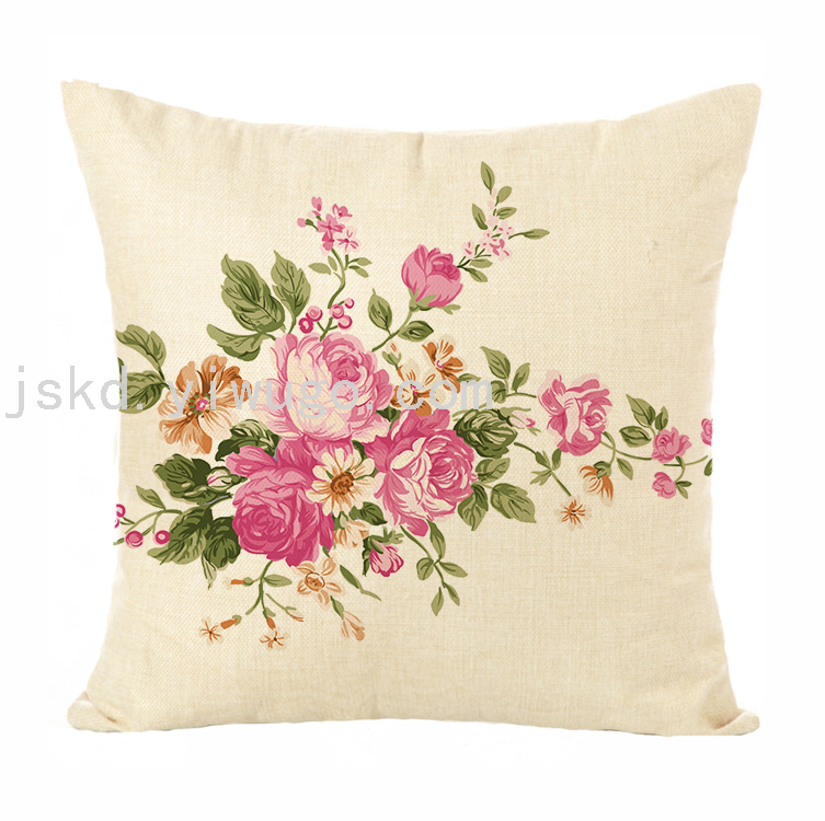 New Plain Linen Printed Pillowcase Sample Room Decoration Pillow Sofa Office Cushion Back Seat Cushion