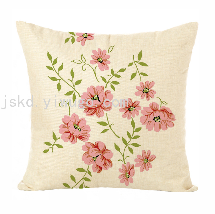 New Plain Linen Printed Pillowcase Sample Room Decoration Pillow Sofa Office Cushion Back Seat Cushion