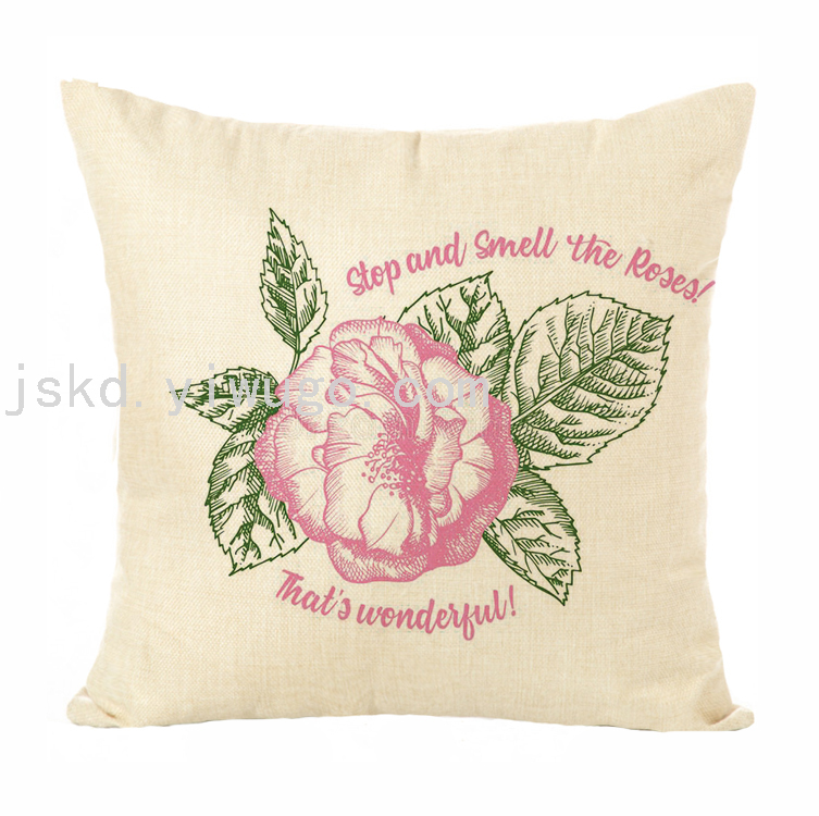 New Plain Linen Printed Pillowcase Sample Room Decoration Pillow Sofa Office Cushion Back Seat Cushion
