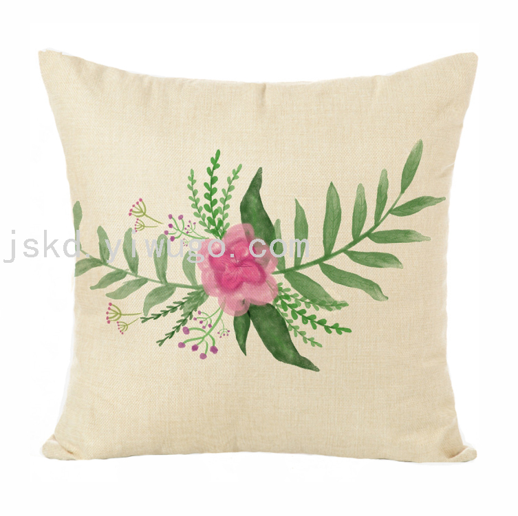 New Plain Linen Printed Pillowcase Sample Room Decoration Pillow Sofa Office Cushion Back Seat Cushion