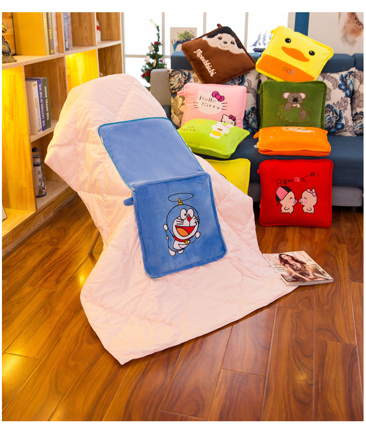 Pillow Quilt Dual-Purpose Office Nap Pillow Multi-Function Pillow Blanket Folding Blanket Back Seat Cushion Pillow Airable Cover