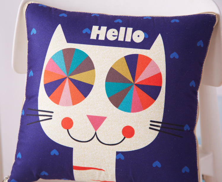 Cartoon Linen Style Pillow Blanket Multifunctional Back Seat Cushion Quilt Office Linen Airable Cover Wholesale