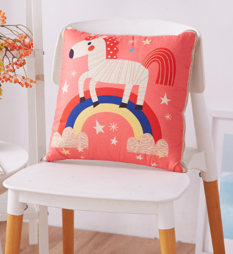 Cartoon Linen Style Pillow Blanket Multifunctional Back Seat Cushion Quilt Office Linen Airable Cover Wholesale