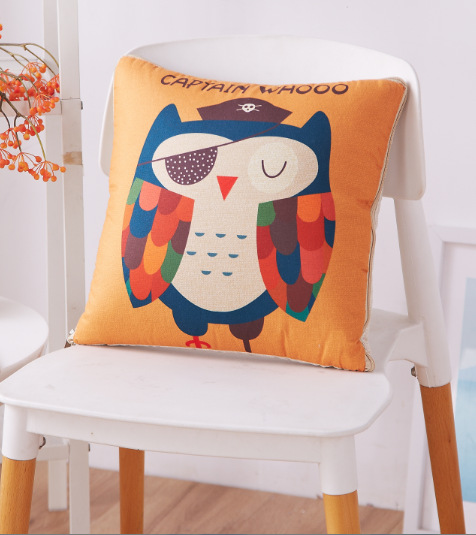 Cartoon Linen Style Pillow Blanket Multifunctional Back Seat Cushion Quilt Office Linen Airable Cover Wholesale