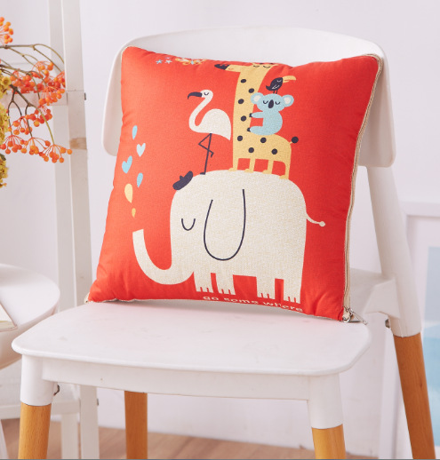 Cartoon Linen Style Pillow Blanket Multifunctional Back Seat Cushion Quilt Office Linen Airable Cover Wholesale