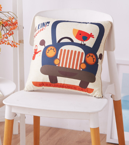 Cartoon Linen Style Pillow Blanket Multifunctional Back Seat Cushion Quilt Office Linen Airable Cover Wholesale