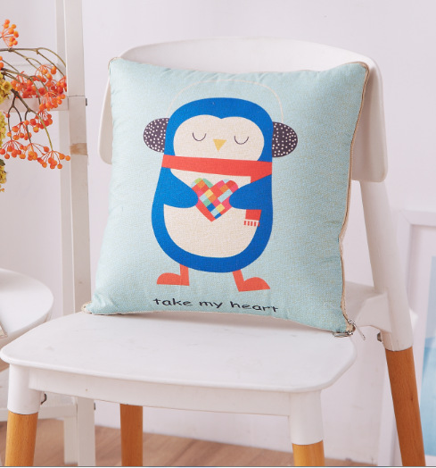Cartoon Linen Style Pillow Blanket Multifunctional Back Seat Cushion Quilt Office Linen Airable Cover Wholesale