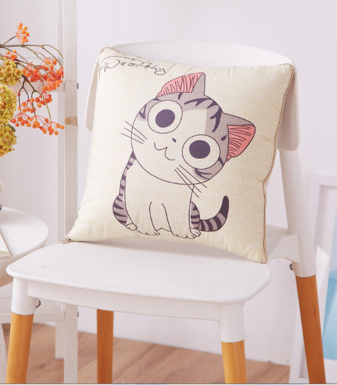 Cartoon Linen Style Pillow Blanket Multifunctional Back Seat Cushion Quilt Office Linen Airable Cover Wholesale