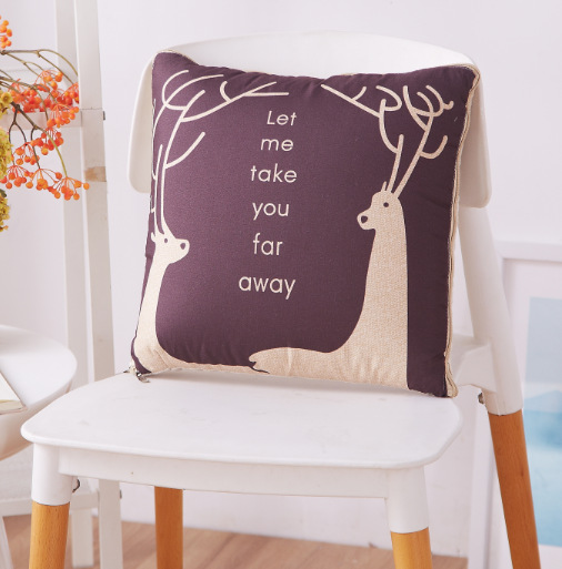 Cartoon Linen Style Pillow Blanket Multifunctional Back Seat Cushion Quilt Office Linen Airable Cover Wholesale